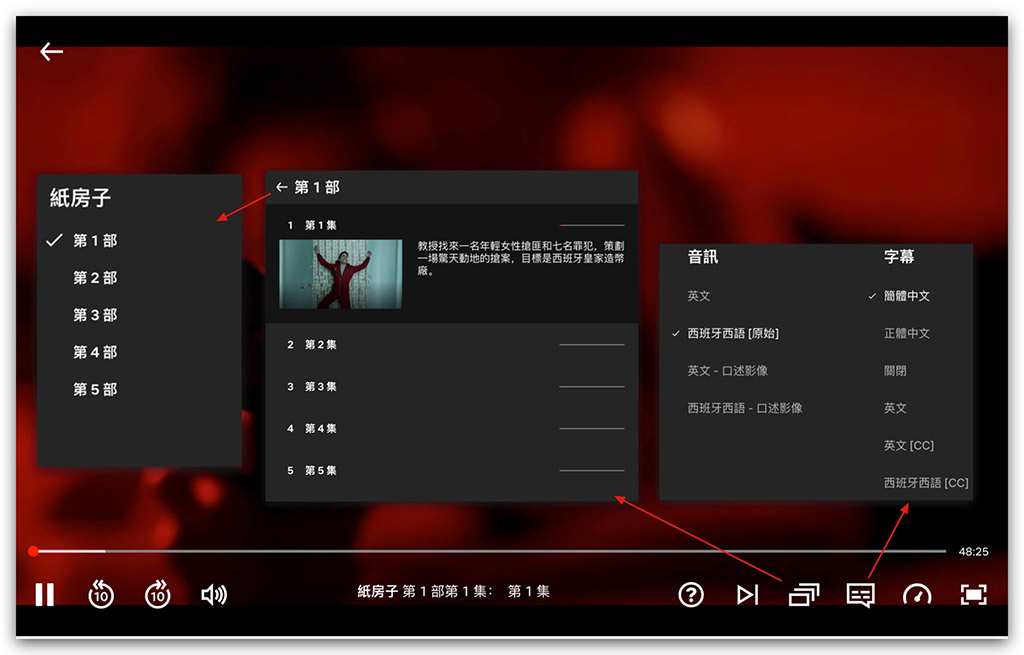 Netflix设置中文字幕